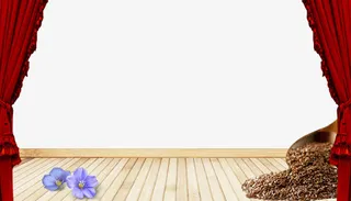 鲜花红色帘子免抠