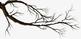 手绘干枯树枝逼真免抠