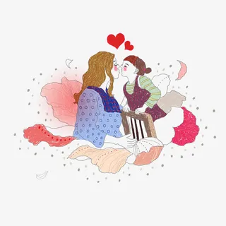 母亲节水彩画免抠