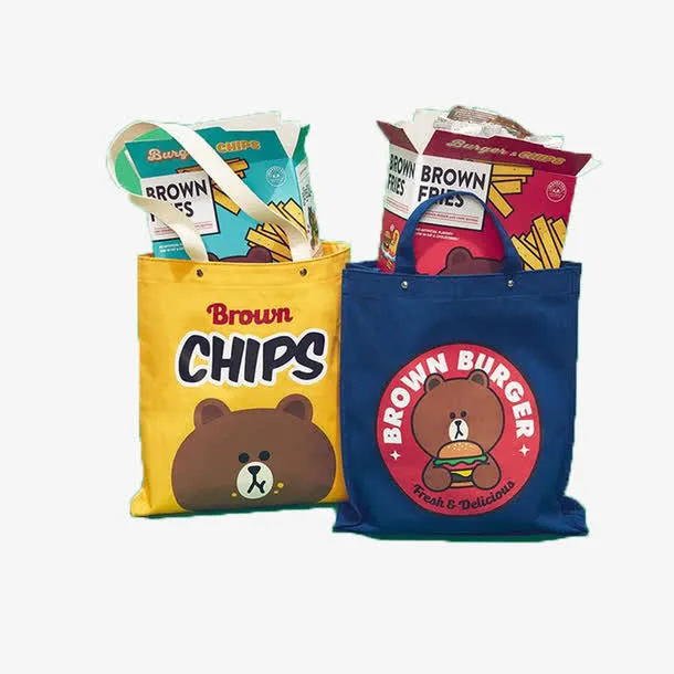 小熊帆布袋免抠