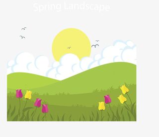 浪漫春天升起的太阳免抠