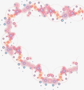 粉色梦幻花纹爱心免抠