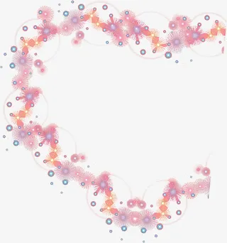 粉色梦幻花纹爱心免抠