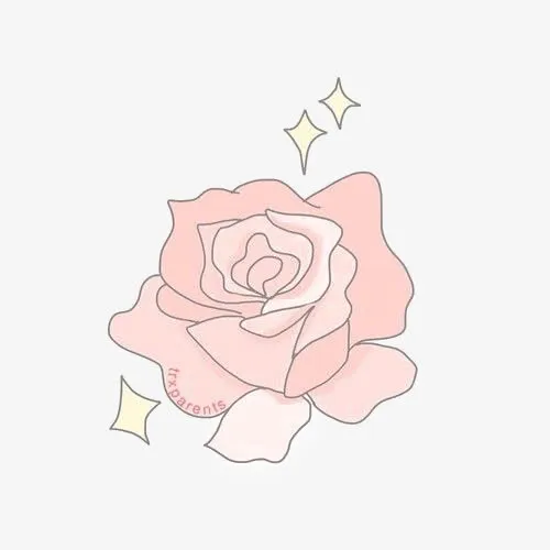 粉色卡通玫瑰免抠