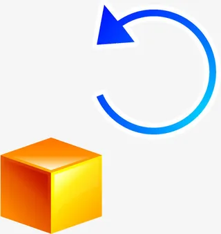 橘色方块和圆形箭头免抠