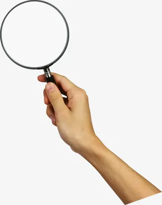 手里拿着放大镜手势免抠