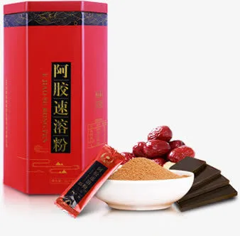 春季红色阿胶食物补品免抠