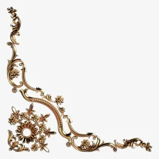 精美欧式金属边框花纹免抠