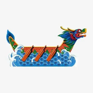 端午卡通龙舟免抠