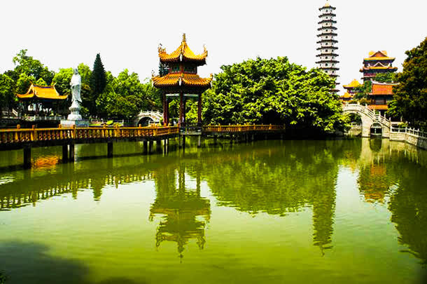 风景优美的寺庙免抠