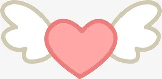 粉色情人节翅膀爱心免抠
