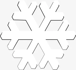 一片雪花白色纯色几何形状免抠