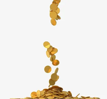 往下掉落的金币免抠