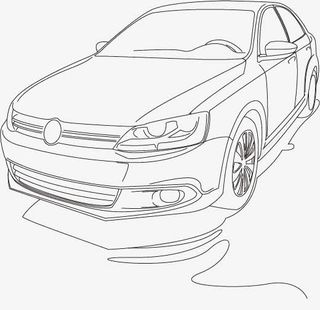小轿车线稿免抠