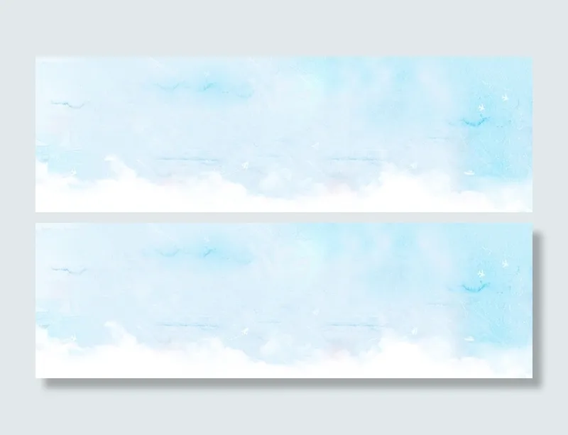 淡蓝色天空水彩风背景高清