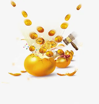 卡通砸蛋活动金币免抠