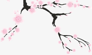 可爱粉色创意梅花免抠