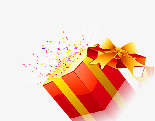 爆炸式惊喜礼物盒免抠