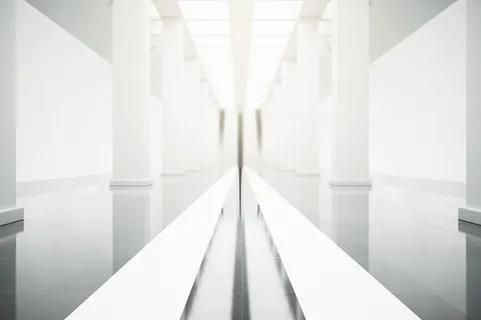 空间感立体走廊白色背景高清