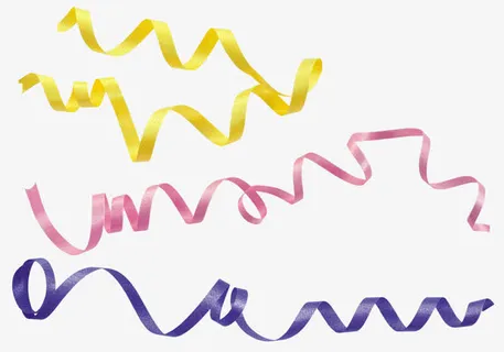 多色彩带免抠漂浮彩带元素