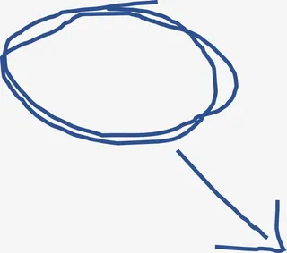 蓝色手绘箭头文本框免抠