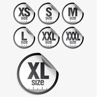 服装尺码贴纸矢量素材免抠