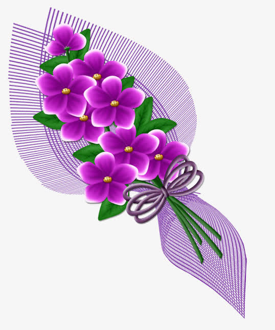 一束粉红鲜花免抠