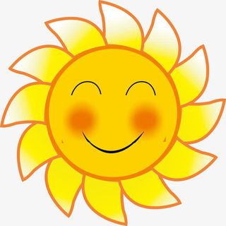 微笑脸红的太阳表情免抠