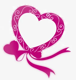 紫色古风爱心装饰免抠