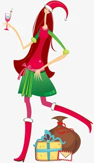 彩绘圣诞节装饰元素免抠