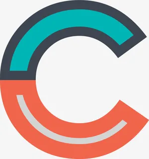 色块拼接创意英文字母C免抠