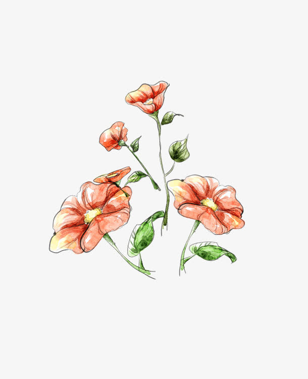 彩铅红色花瓣素材免抠