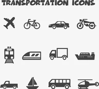 简约交通运输工具图标矢量素材免抠