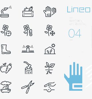 园艺花卉线条图标图片免抠