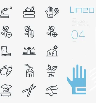 园艺花卉线条图标图片免抠