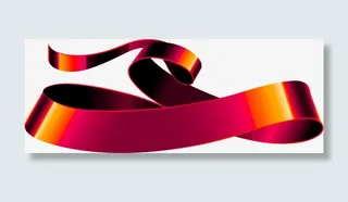 粉色渐变彩色丝带创意招聘免抠