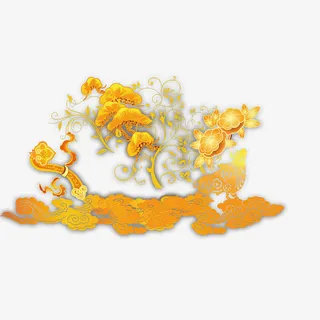 黄色的花纹免抠