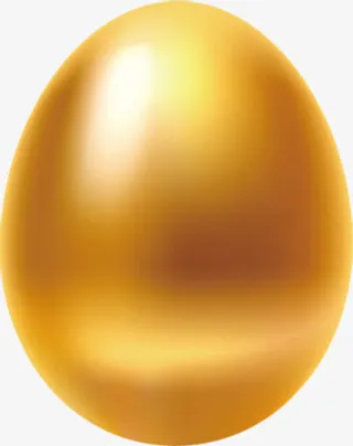 黄色亮光创意金蛋免抠