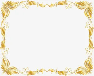 黄色大气树藤框架免抠