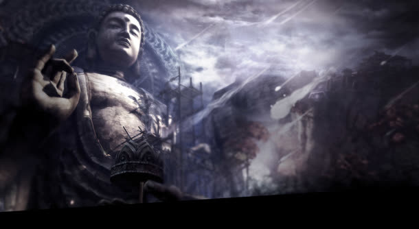 古风神秘大佛游戏原画免抠