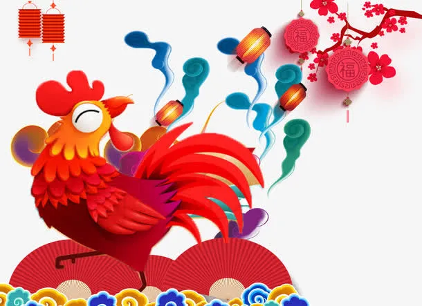 开心的公鸡免抠
