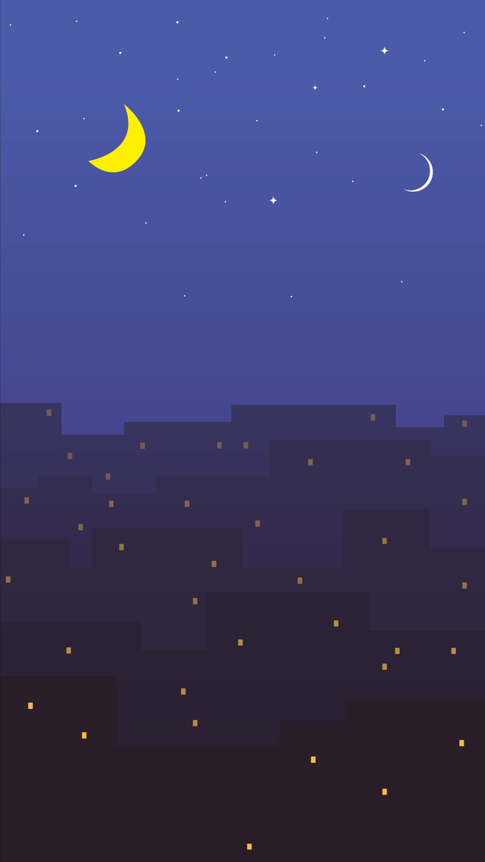 卡通月光夜景H5背景高清