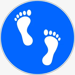 蓝色双脚图标免抠