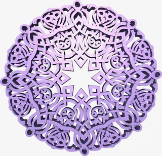 紫色立体镂空缠绕花纹七夕情人节免抠