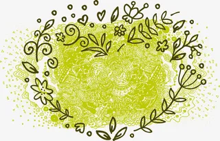 矢量简约线稿植物花卉底纹免抠