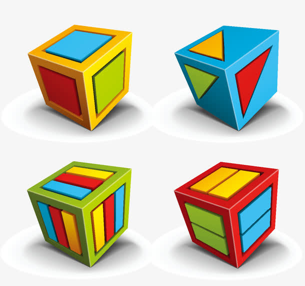 时尚几何正方形免抠