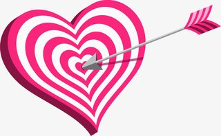 情人节粉色爱心靶子免抠