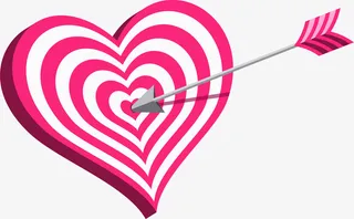 情人节粉色爱心靶子免抠