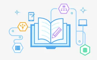 蓝色书本教育设计免抠