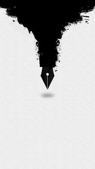 水墨钢笔文案创意招聘海报H5背景分层下载高清